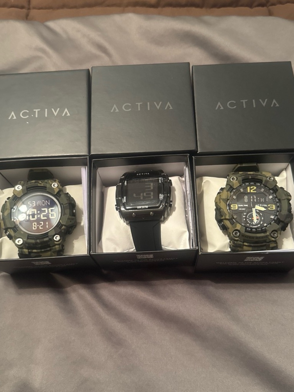Activa Men's Digital & Analog-Digital Watches - Black & Camo